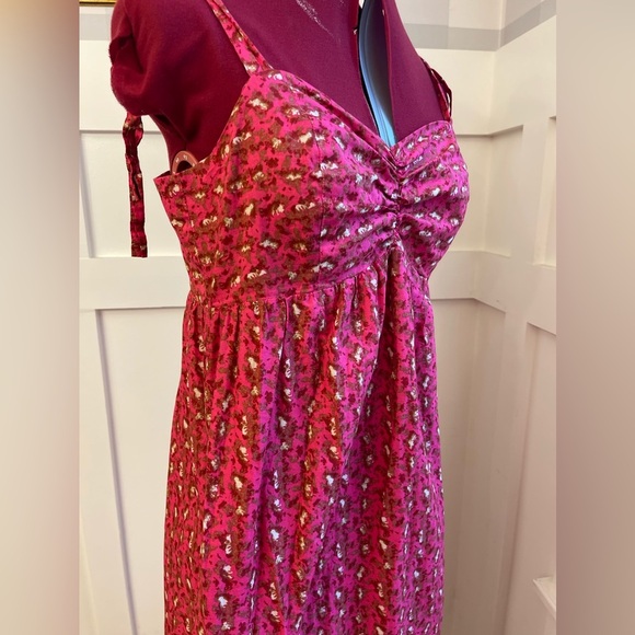 C & C California Cotton Floral Pink Maxi Dress Size Small - Picture 3 of 12